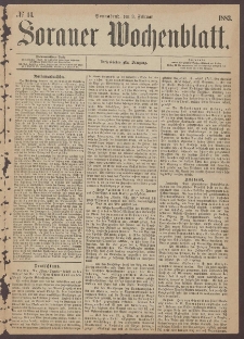 Sorauer Wochenblatt, No. 14. (3. Februar 1883)