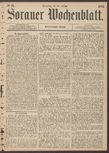 Sorauer Wochenblatt, No. 21. (20. Februar 1883)
