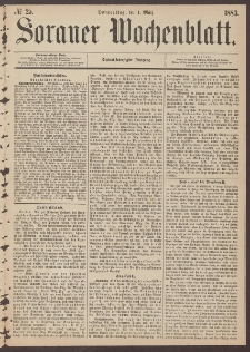 Sorauer Wochenblatt, No. 25. (1. M&auml;rz 1883)