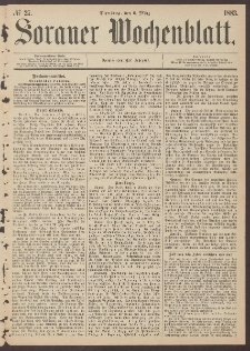 Sorauer Wochenblatt, No. 27. (6. M&auml;rz 1883)