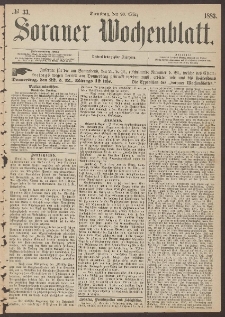 Sorauer Wochenblatt, No. 33. (20. M&auml;rz 1883)
