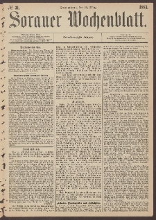 Sorauer Wochenblatt, No. 31. (15. M&auml;rz 1883)