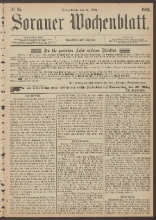 Sorauer Wochenblatt, No. 35. (24. M&auml;rz 1883)