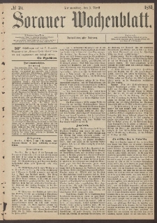 Sorauer Wochenblatt, No. 39. (5. April 1883)