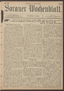 Sorauer Wochenblatt, No. 43. (14. April 1883)