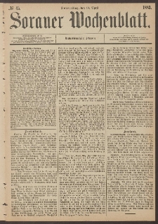 Sorauer Wochenblatt, No. 45. (19. April 1883)