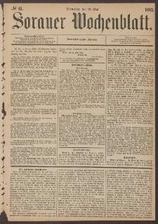 Sorauer Wochenblatt, No. 61. (29. Mai 1883)