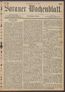Sorauer Wochenblatt, No. 62. (31. Mai 1883)