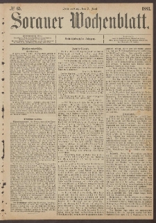 Sorauer Wochenblatt, No. 65. (7. Juni 1883)