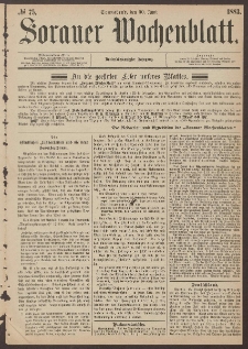 Sorauer Wochenblatt, No. 75. (30. Juni 1883)