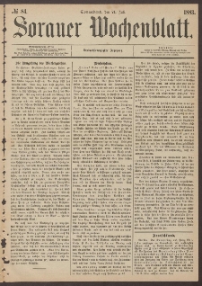 Sorauer Wochenblatt, No. 84. (21. Juli 1883)