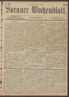 Sorauer Wochenblatt, No. 85. (24. Juli 1883)