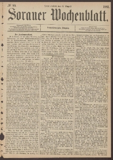 Sorauer Wochenblatt, No. 89. (2. August 1883)