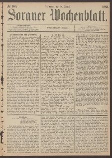 Sorauer Wochenblatt, No. 100. (28. August 1883)