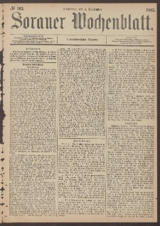 Sorauer Wochenblatt, No. 103. (4. September 1883)