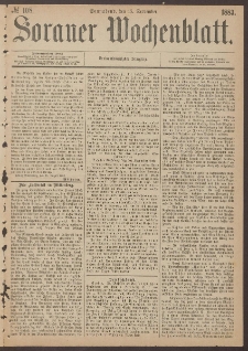 Sorauer Wochenblatt, No. 108. (15. September 1883)