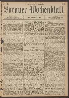Sorauer Wochenblatt, No. 110. (20. September 1883)