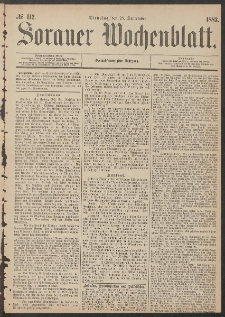 Sorauer Wochenblatt, No. 112. (25. September 1883)