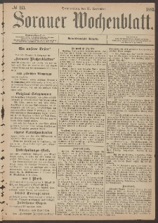 Sorauer Wochenblatt, No. 113. (27. September 1883)