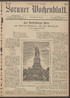 Sorauer Wochenblatt, No. 114. (29. September 1883)