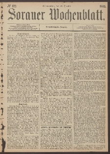 Sorauer Wochenblatt, No. 122. (18. October 1883)