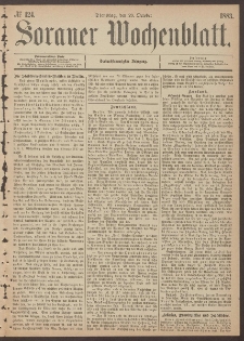 Sorauer Wochenblatt, No. 124. (23. October 1883)