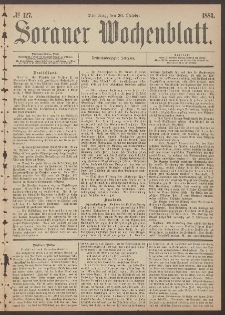 Sorauer Wochenblatt, No. 127. (30. October 1883)