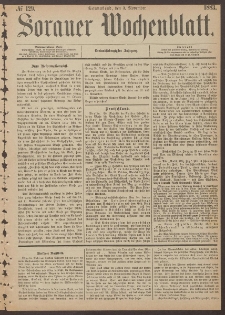 Sorauer Wochenblatt, No. 129. (3. November 1883)