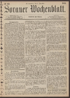 Sorauer Wochenblatt, No. 143. (6. Dezember 1883)
