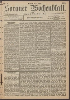 Sorauer Wochenblatt, Nr. 15. (18. Januar 1893)