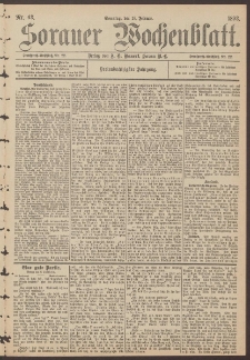 Sorauer Wochenblatt, Nr. 43. (19. Februar 1893)