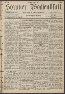 Sorauer Wochenblatt, Nr. 51. (1. M&auml;rz 1893)