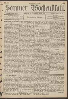 Sorauer Wochenblatt, Nr. 1. (1. Januar 1893)