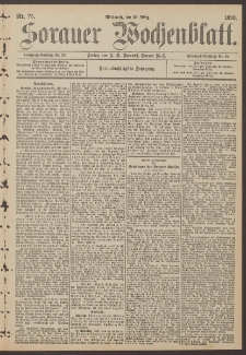 Sorauer Wochenblatt, Nr. 75. (29. M&auml;rz 1893)