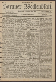 Sorauer Wochenblatt, Nr. 76. (30. M&auml;rz 1893)