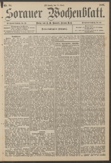 Sorauer Wochenblatt, Nr. 84. (12. April 1893)