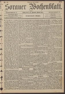 Sorauer Wochenblatt, Nr. 88. (16. April 1893)