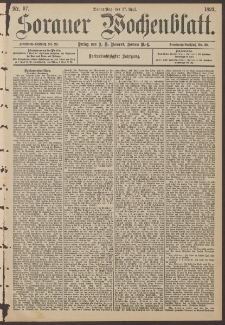 Sorauer Wochenblatt, Nr. 97. (27. April 1893)