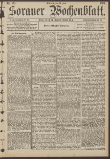 Sorauer Wochenblatt, Nr. 135. (14. Juni 1893)