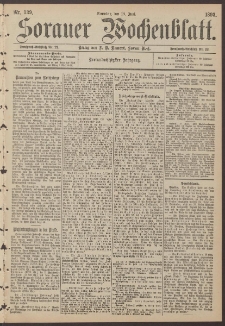 Sorauer Wochenblatt, Nr. 139. (18. Juni 1893)