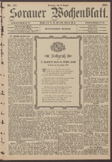 Sorauer Wochenblatt, Nr. 187. (13. August 1893)