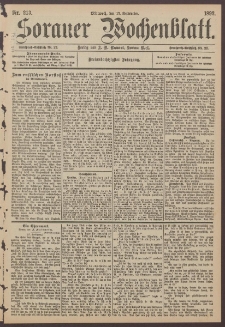 Sorauer Wochenblatt, Nr. 213. (13. September 1893)