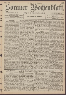 Sorauer Wochenblatt, Nr. 218. (19. September 1893)