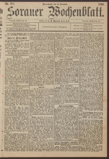 Sorauer Wochenblatt, Nr. 275. (25. November 1893)