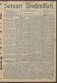 Sorauer Wochenblatt, Nr. 278. (29. November 1893)