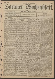 Sorauer Wochenblatt, Nr. 291. (14. Dezember 1893)