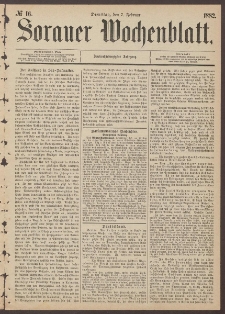 Sorauer Wochenblatt, No. 16. (7. Februar 1882)