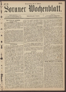 Sorauer Wochenblatt, No. 17. (9. Februar 1882)