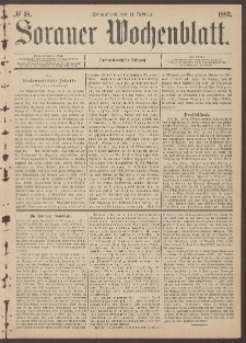 Sorauer Wochenblatt, No. 18. (11. Februar 1882)