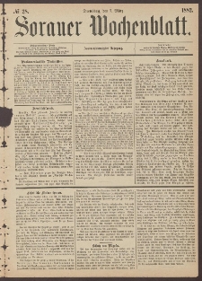 Sorauer Wochenblatt, No. 28. (7. M&auml;rz 1882)